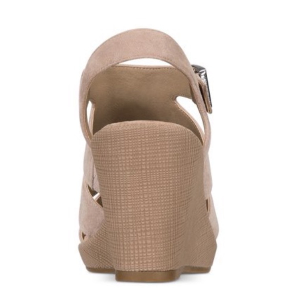 Ash Grey Peep Toe Platform Wedge Sandal - Picture 5 of 5
